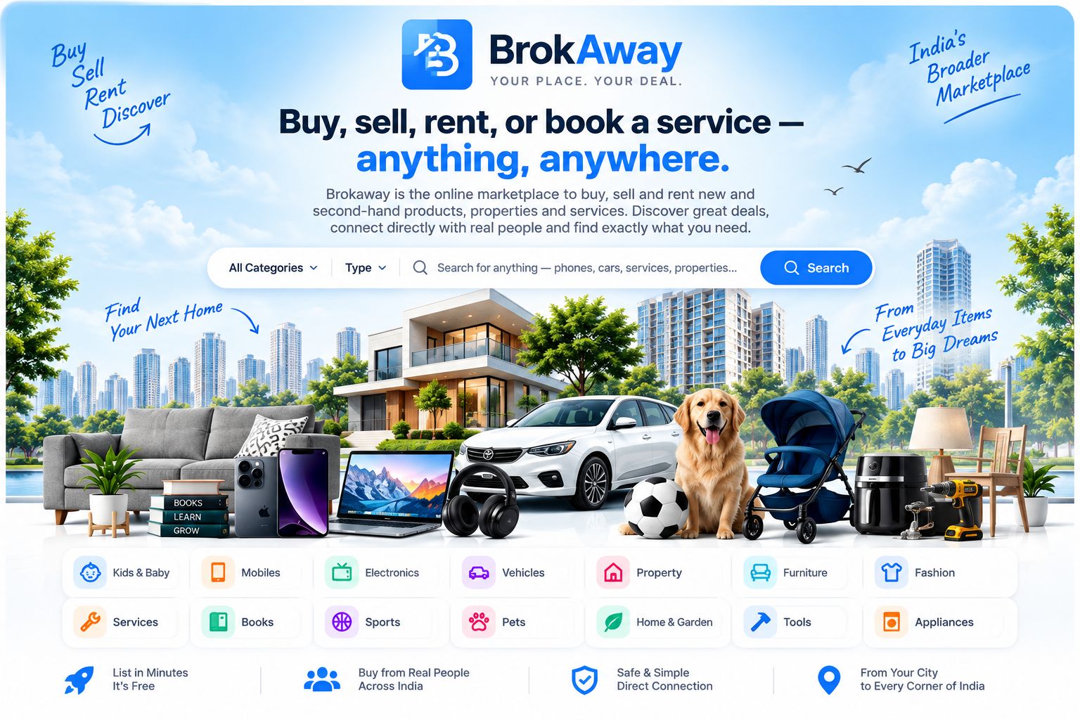 Brokaway – Buy, Sell & Rent New and Second-Hand Products & Services Online